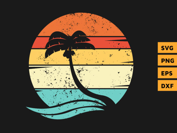 Retro Tropical Palm Tree Graphic