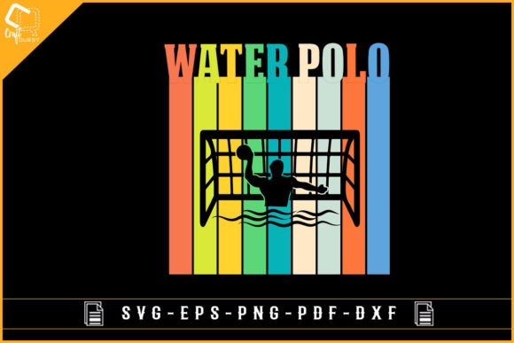 Water Polo Vintage Retro T-shirt Design